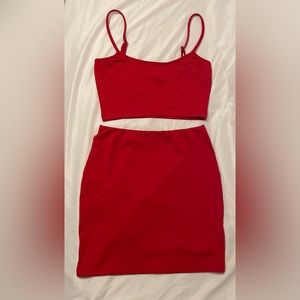 Red Tank & Skirt Set